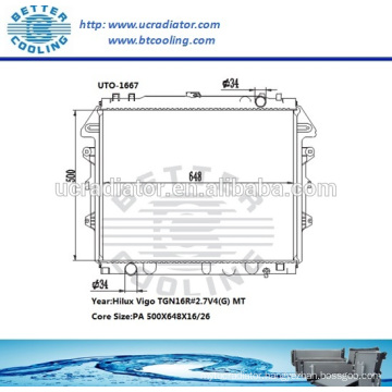 Auto Radiator/Radiator For Toyota Hilux Vigo TGN16R 2.7V4 OEM:16400-0C200/16400-0C180